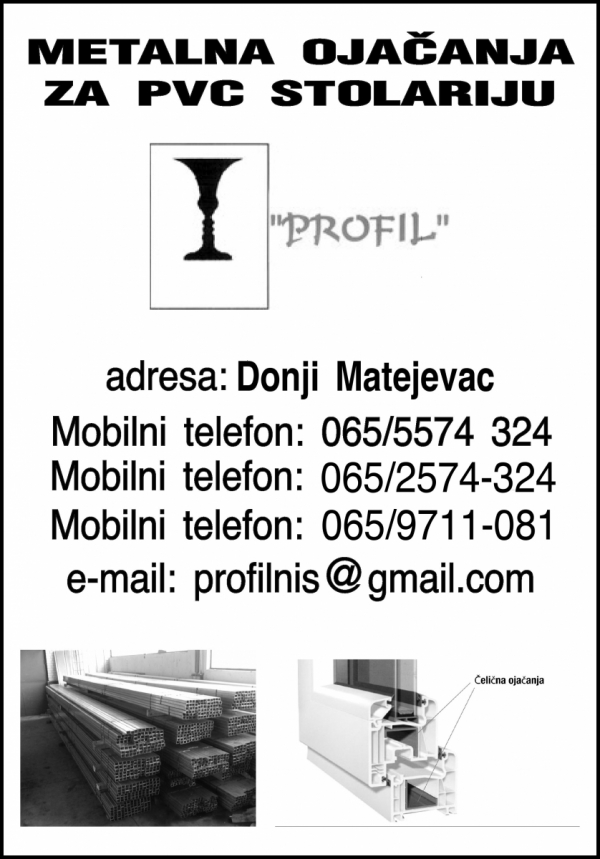 Profil nis metalna ojacanja za pvc stolariju